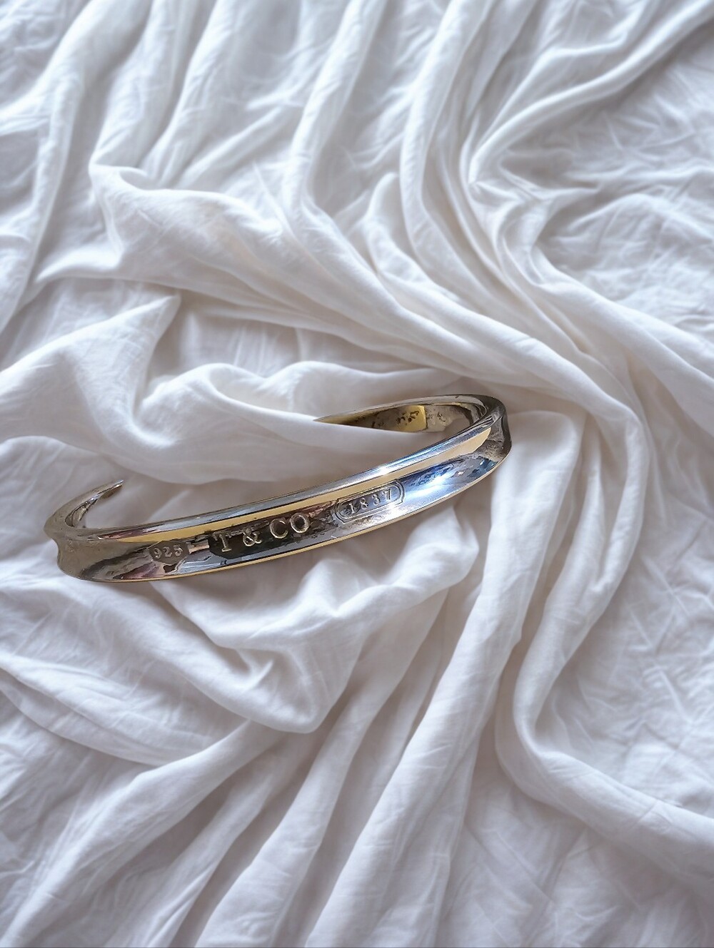 T & CO Sterling Silver Cuff Bracelet - Polished Silver